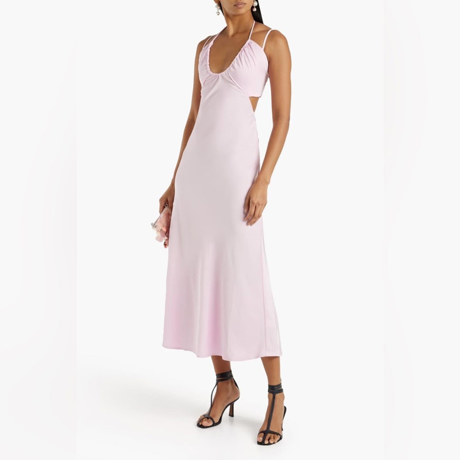 A.L.C. Sienna Strappy Cut-Out Satin Slip Maxi Dress, Size 14 New w/Tag $495