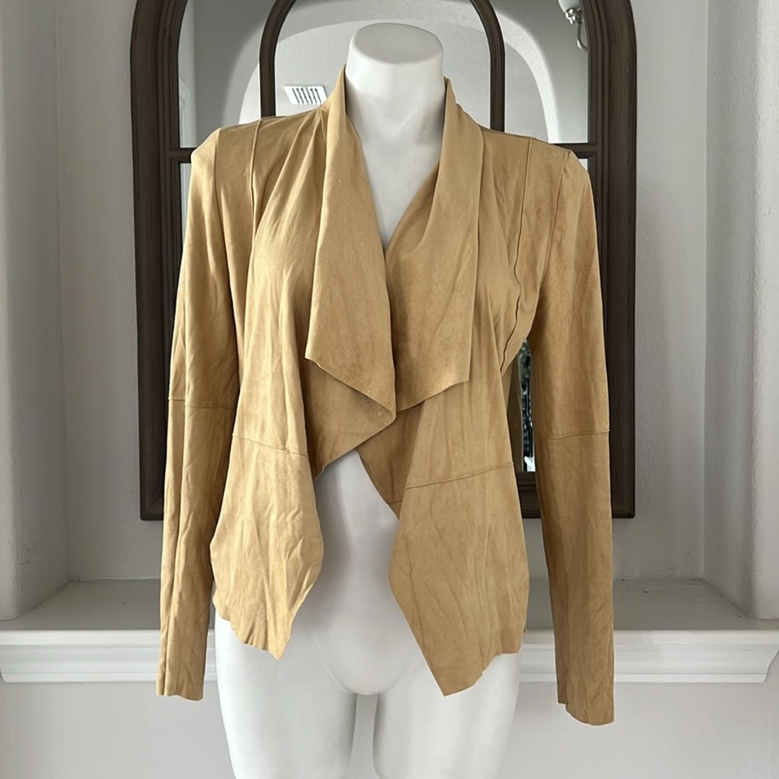 Bagatelle Faux-Suede Drape-Front Jacket, Size M New w/Tag