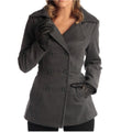 Alpine Swiss Emma Peacoat Double-Breasted Wool Coat in BLACK, Size XL NWT $165