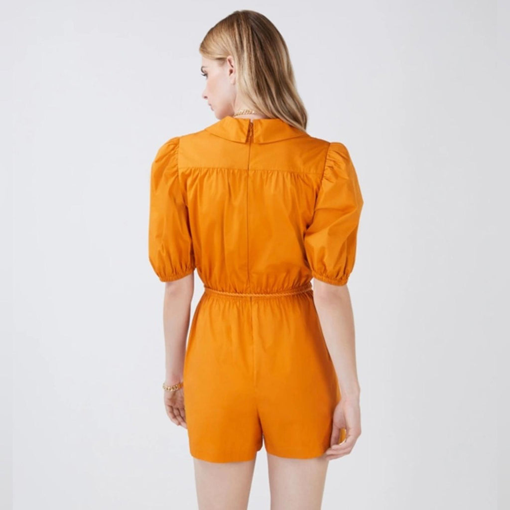 BCBG Maxazria Tassel Tie Romper in Golden Oak, Size XL New w/Tag Retail $238