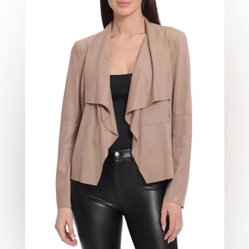 Bagatelle Faux-Suede Drape-Front Jacket, Size M New w/Tag
