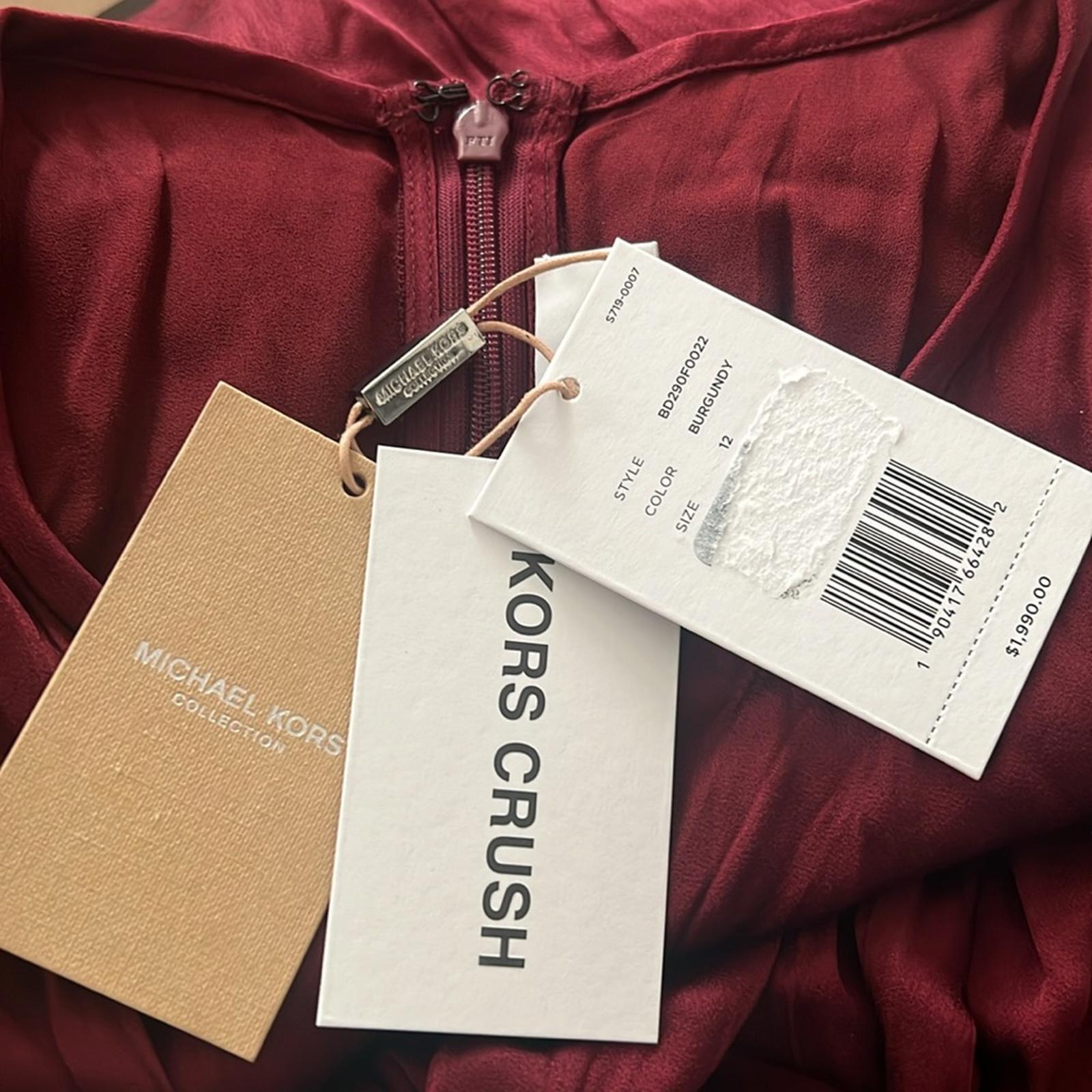 Michael Kors Collection Jamison Crushed Charmeuse Midi Dress NWT Retail $1,990