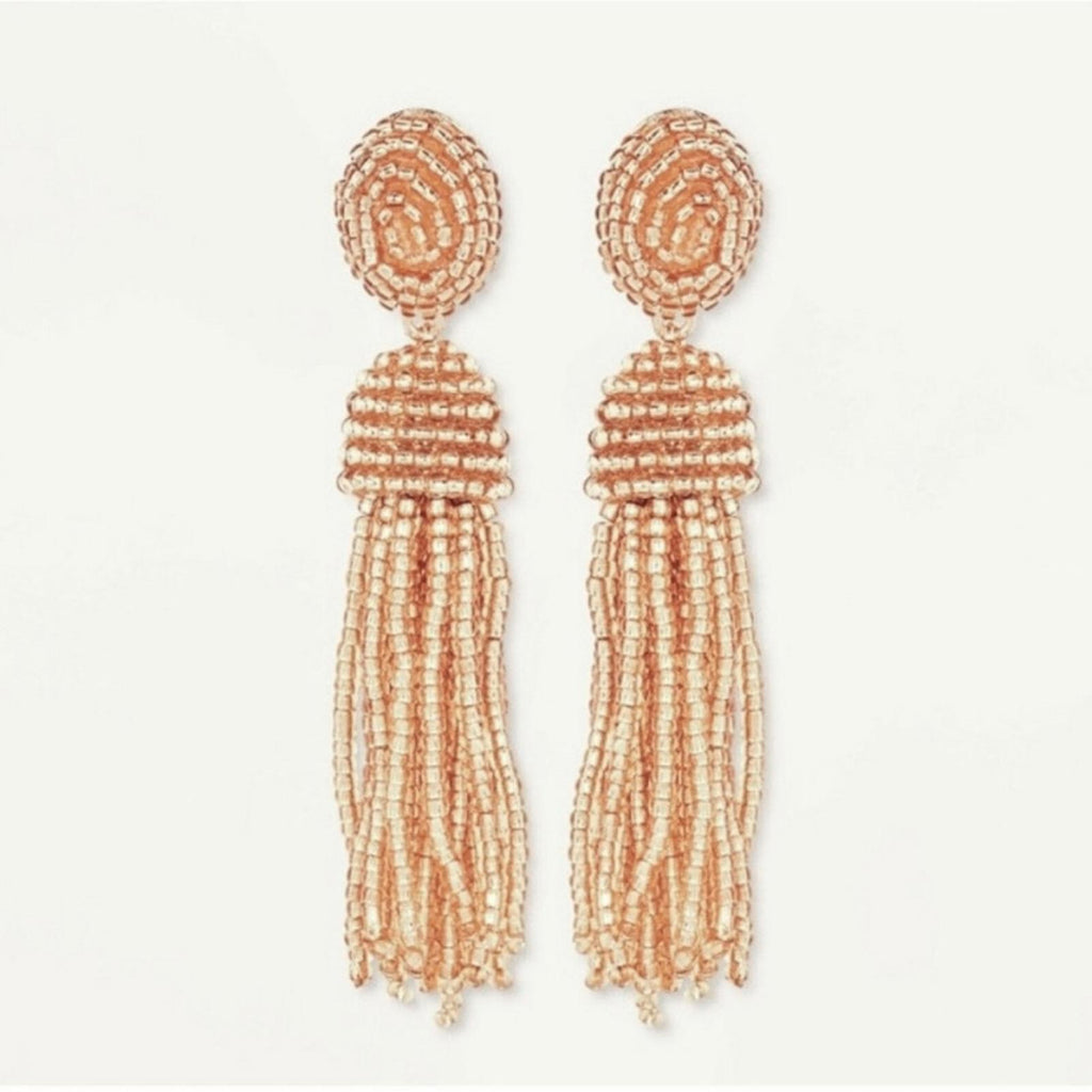 NWT Sugarfix by BaubleBar Polished Beaded Tassel Earrings - Light Pink