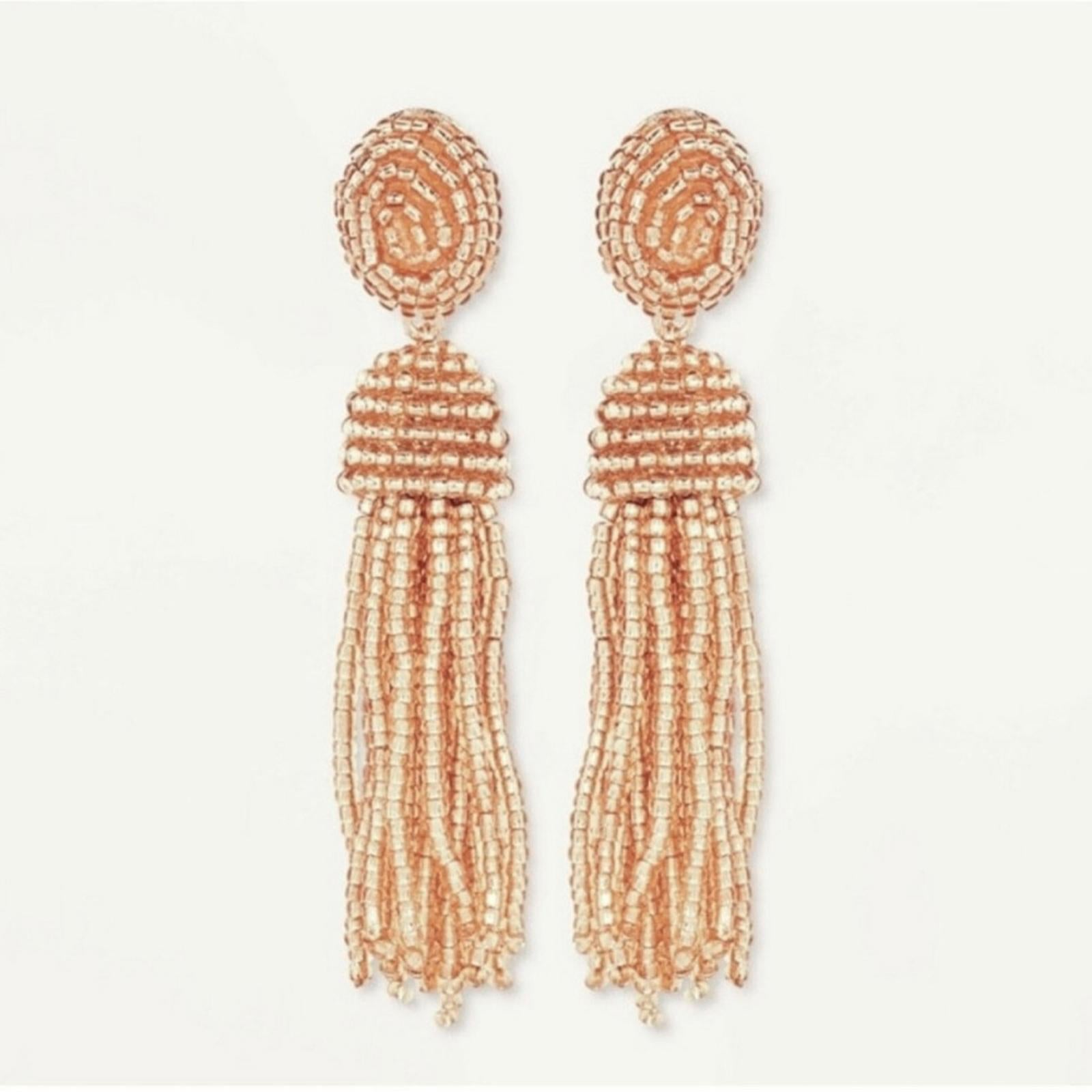 NWT Sugarfix by BaubleBar Polished Beaded Tassel Earrings - Light Pink