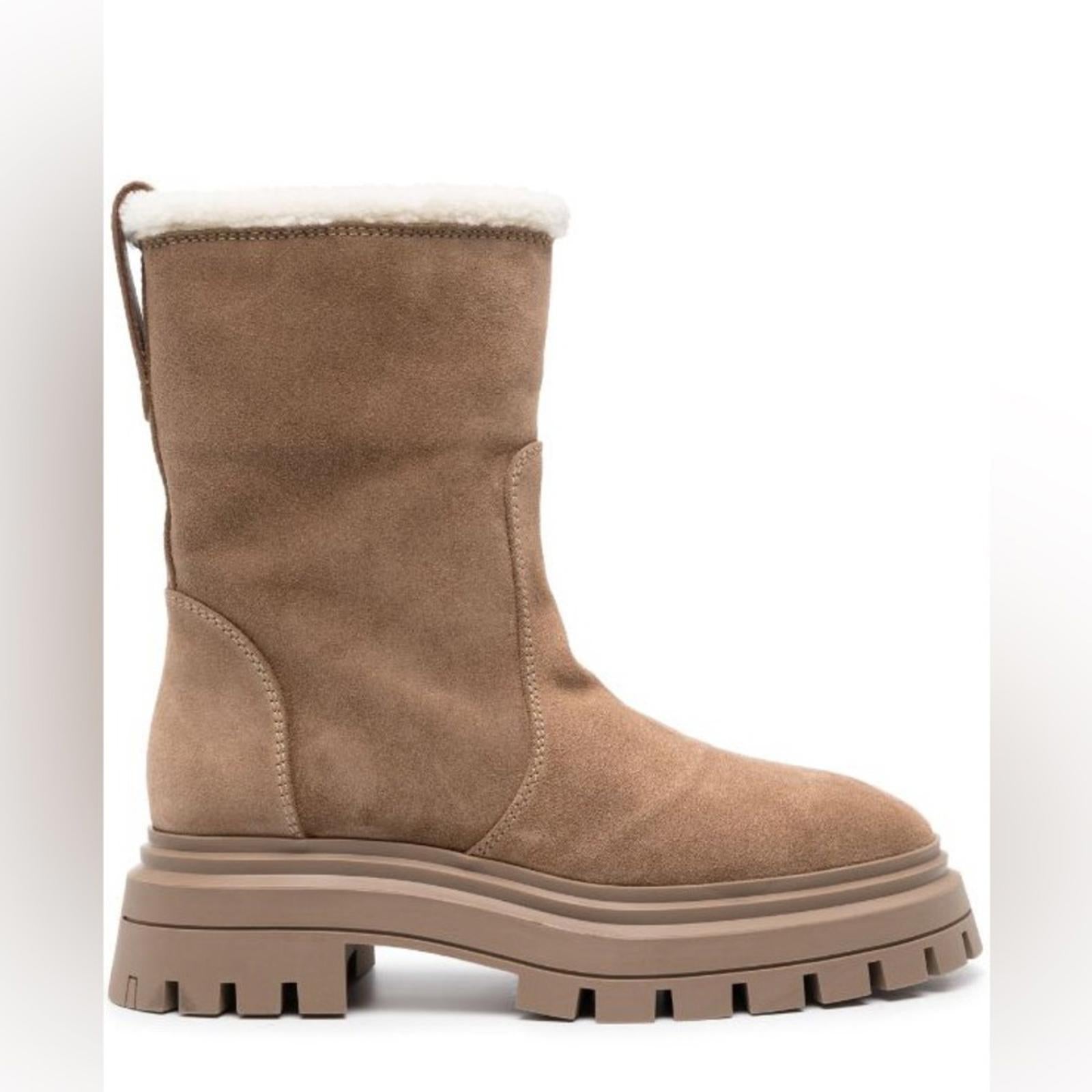 Stuart Weitzman Bedford Suede Shearling Winter Booties, Size 41/10.5 New in Box