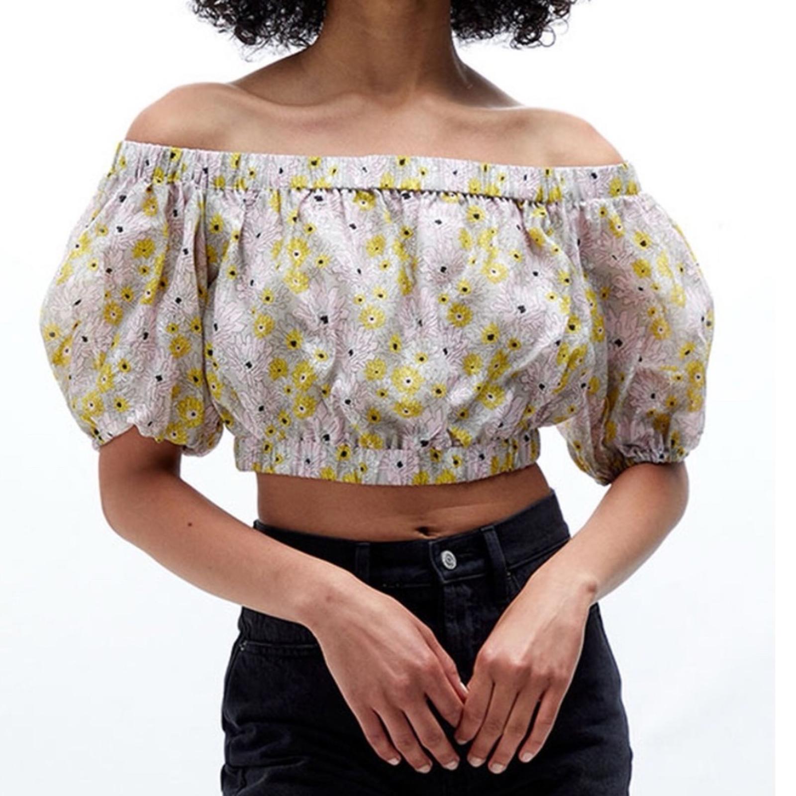 MINKPINK Mitta Mitta Cropped Off-the-Shoulder Top in Multi, Size XS New w/Tag