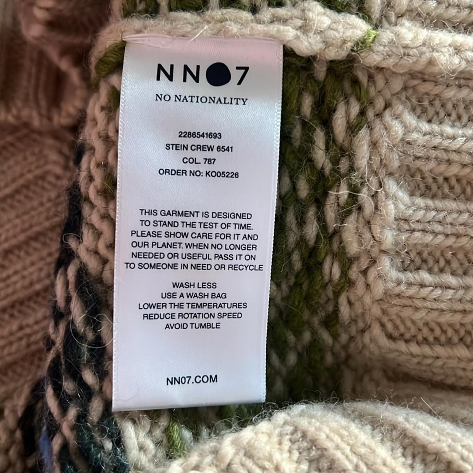 NN07 Stein Wool-Alpaca Blend Crewneck Sweater in Ecru Multi Size XL NWT $370