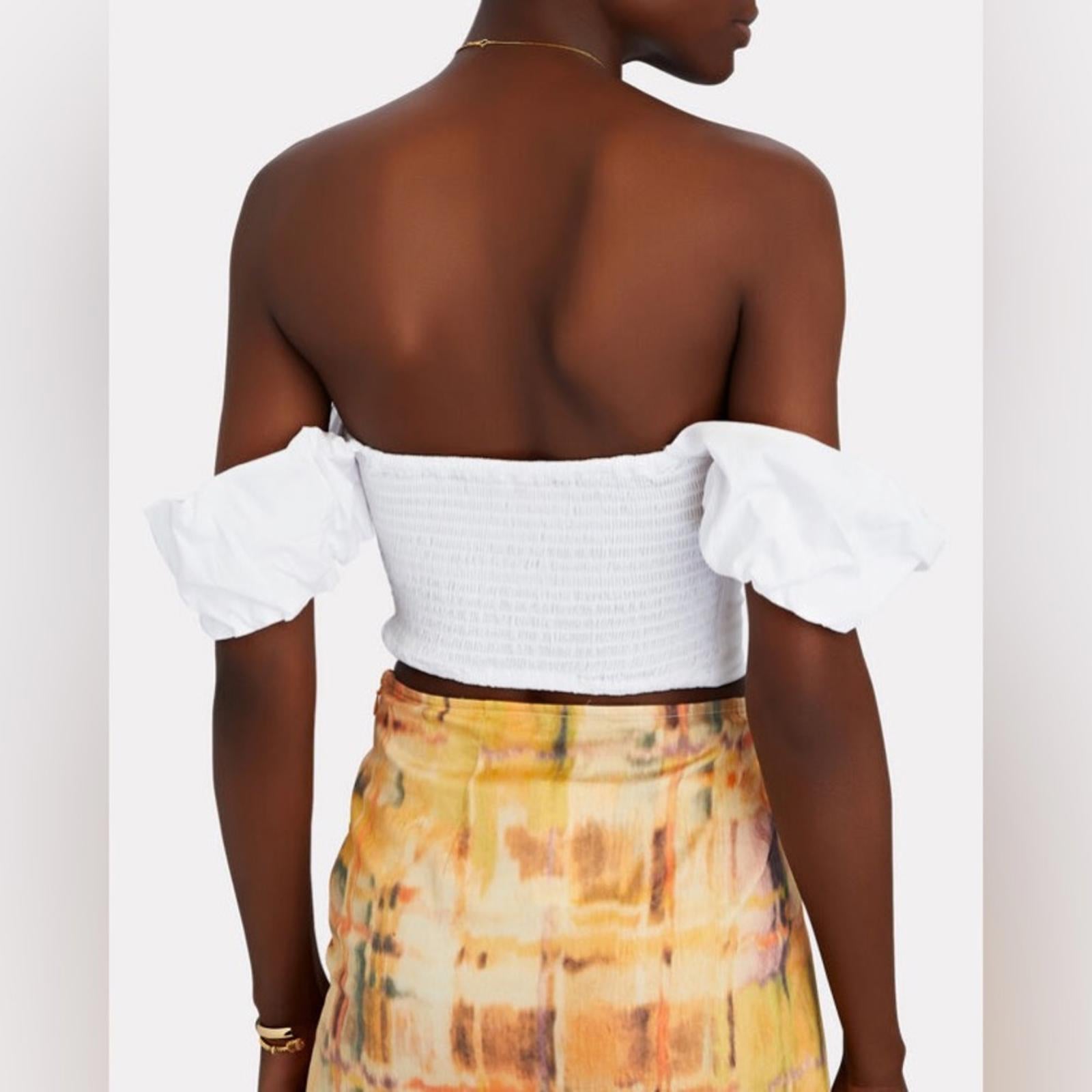 STAUD Revolve* Bouvier Crop Top in White, Size S New w/Tag Retail $245 SOLD OUT!