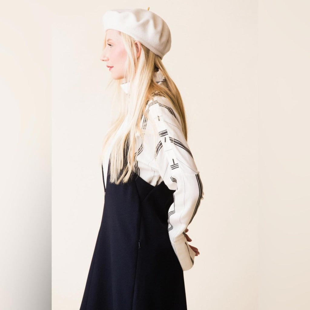 NWT TIBI Mica Crepe Jumper in Navy, Size 4 New w/Tag Retail $595