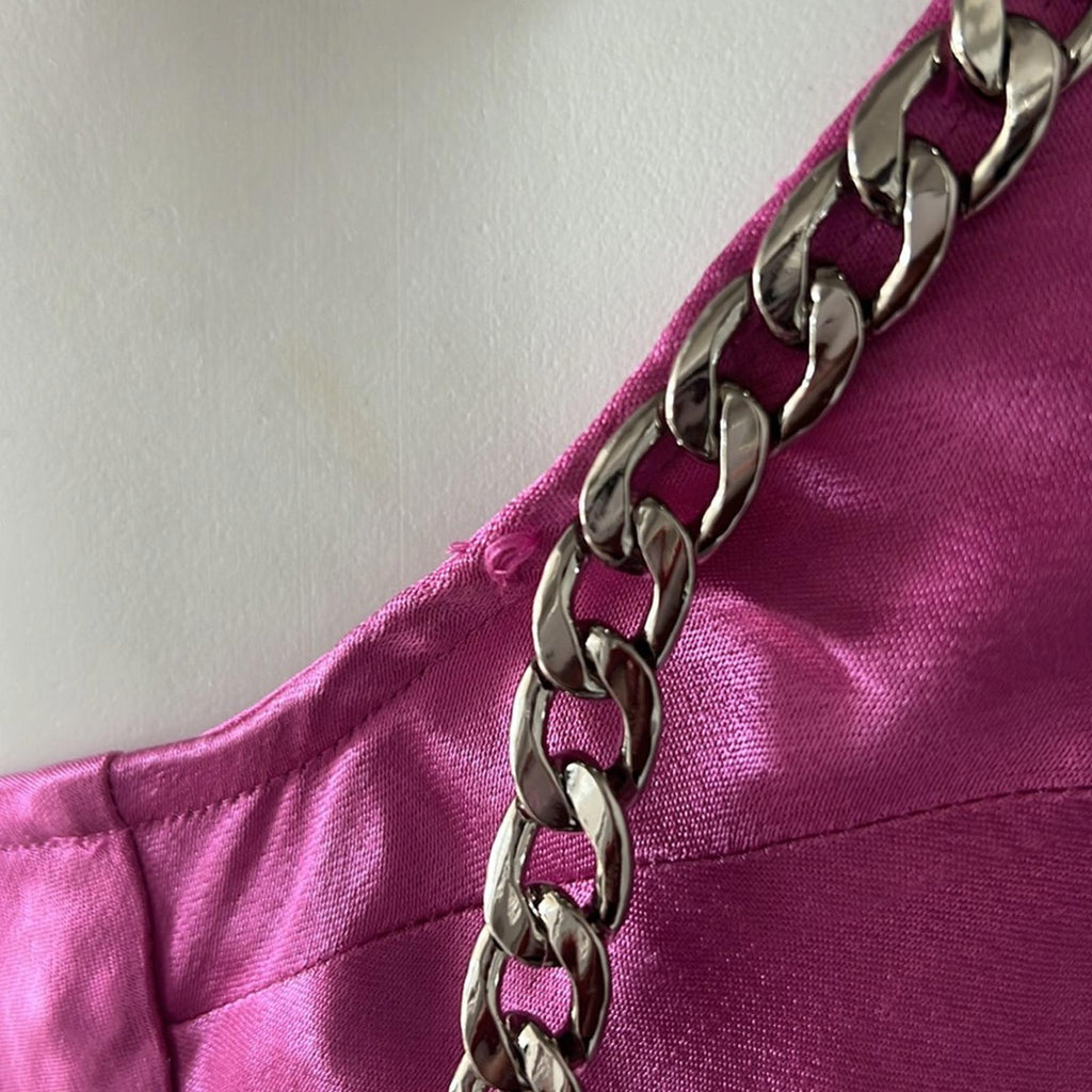 L’Agence Majesty Chain Trim Gown in Pink, Size 2 New w/Tag