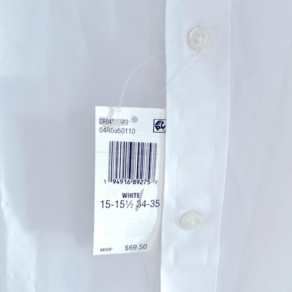 Lauren Ralph Lauren Stretch Slim Fit Dress Shirt White, Size M 15-15.5 (34/35)