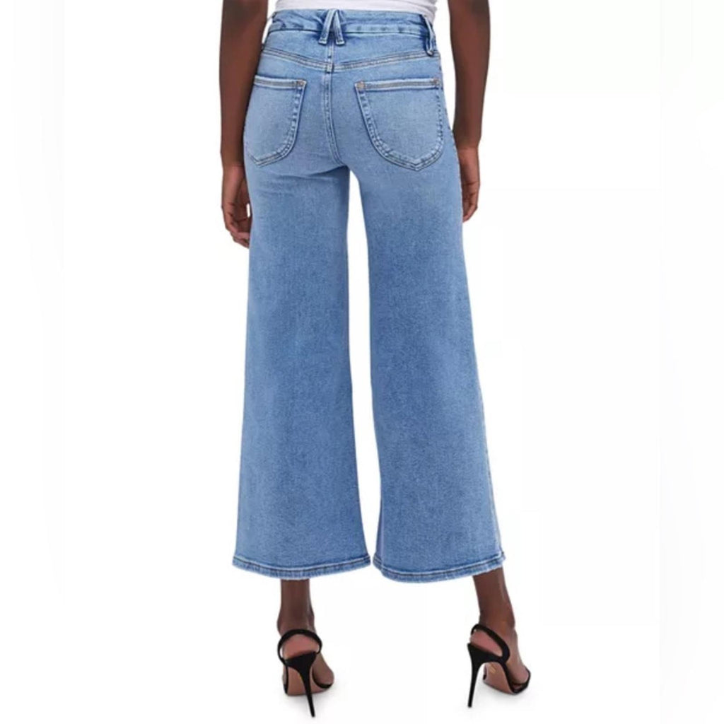 Good American High Rise Cropped Wide Leg Jeans in Blue Indigo, NWT, Size 16