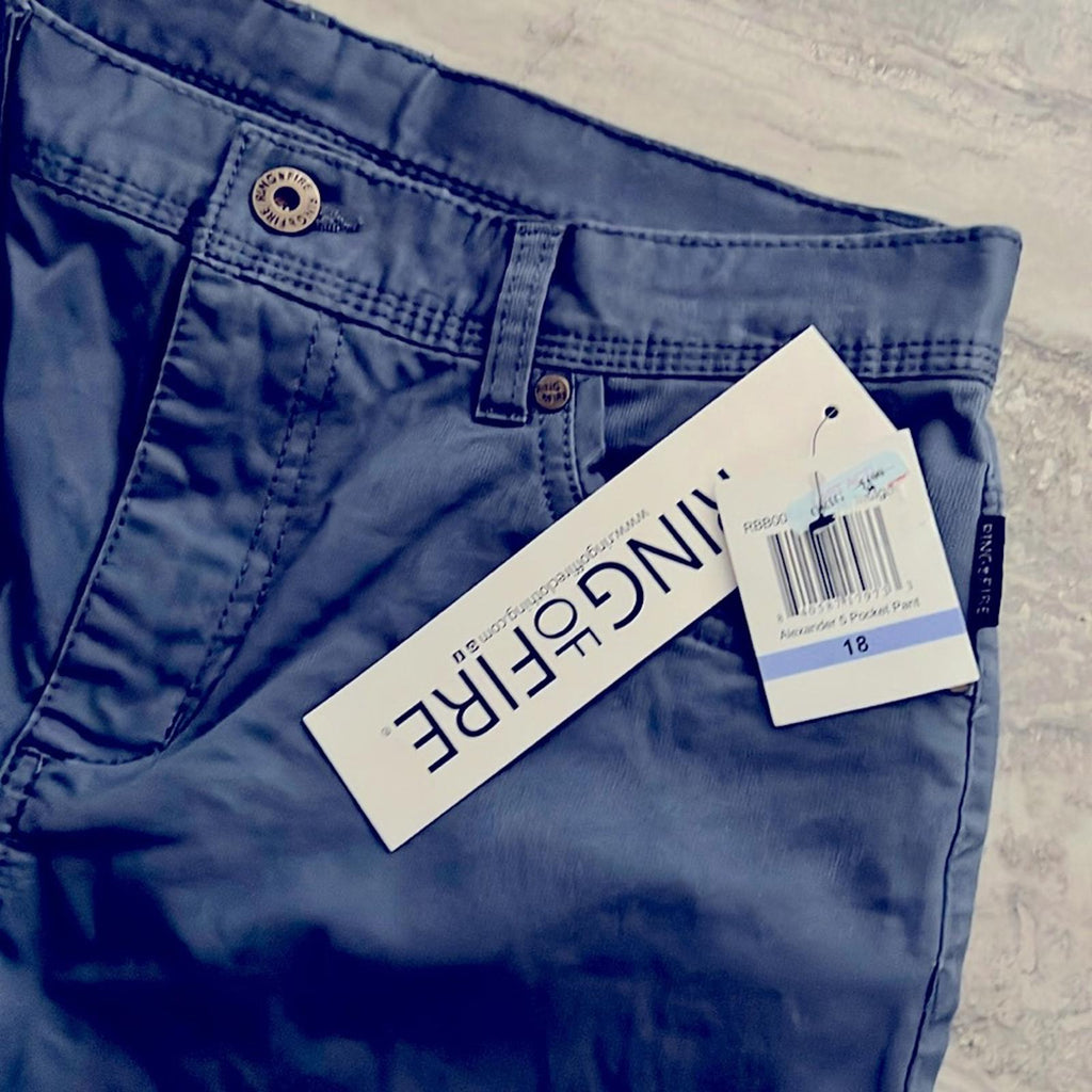 Ring of Fire Alexander Stretch Twill Pants, Light Indigo Boy’s Size 18 New w/Tag