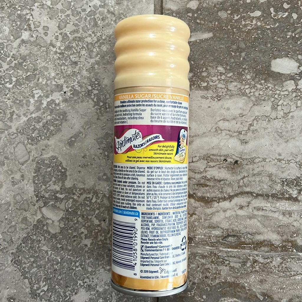 NEW Skintimate Moisturizing Shave Gel, Vanilla Sugar Scent w/Shea Butter & Vit E