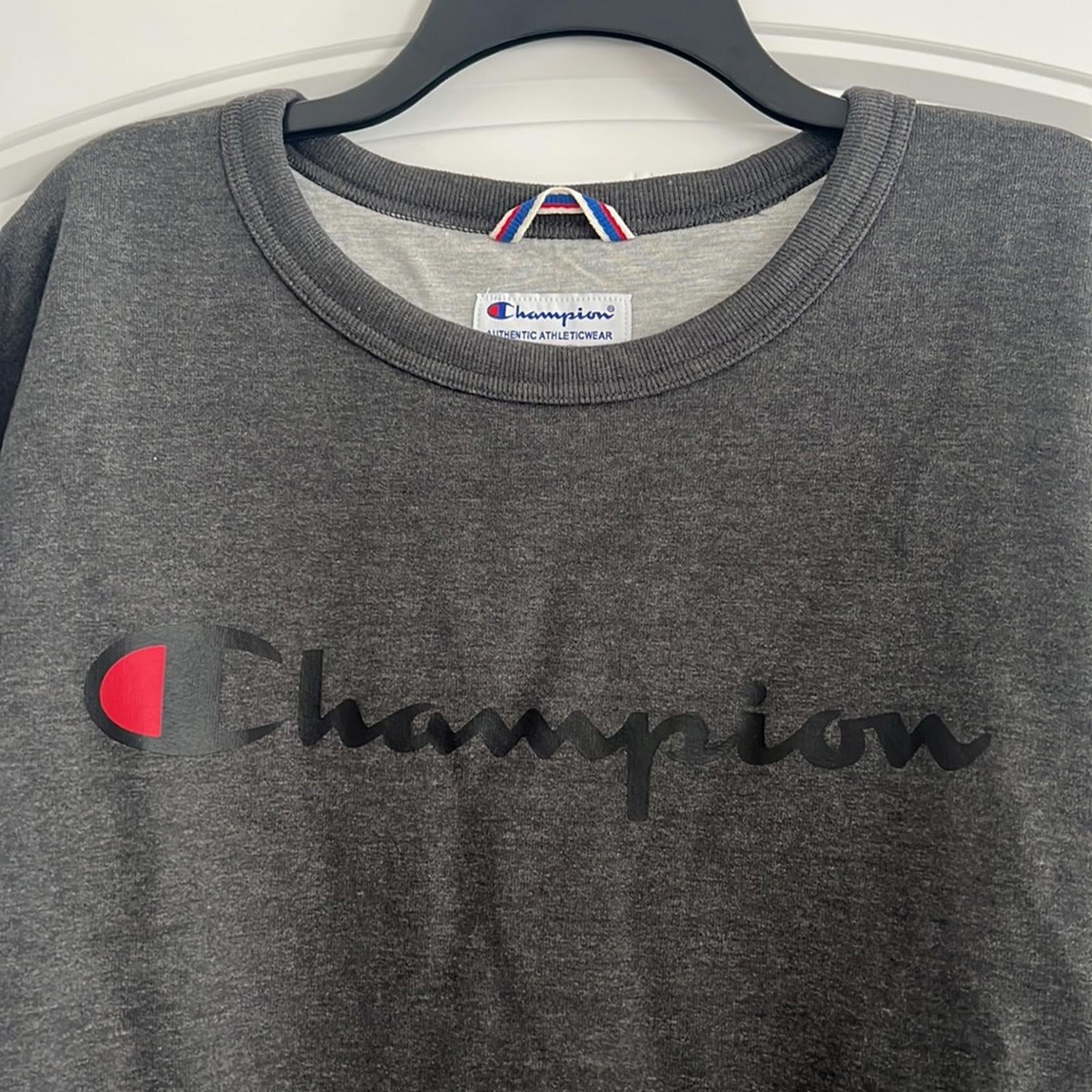 Champion Powerblend Fleece Logo Sweatshirt, Granite Heat Size 2X New w/Tag $50