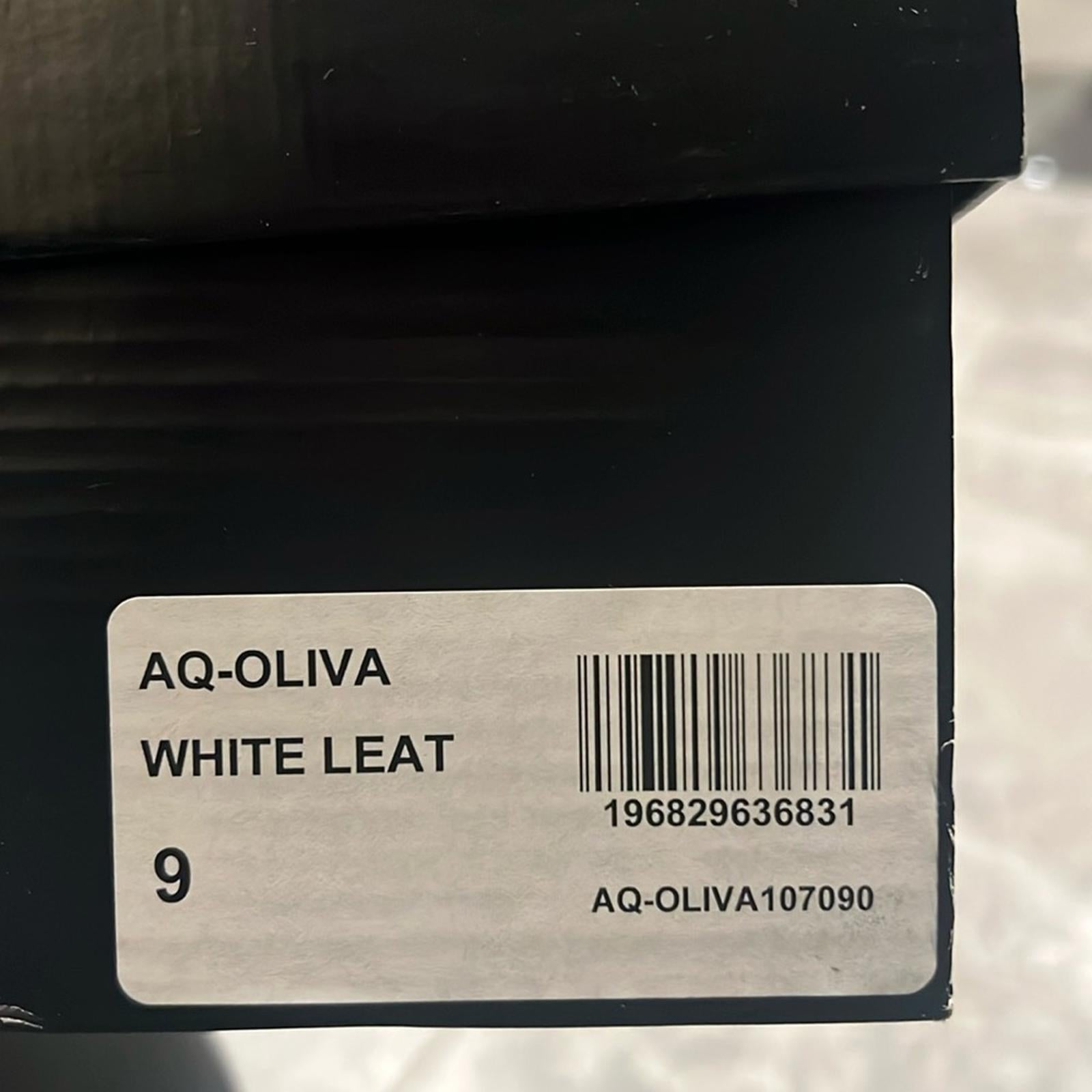 Aqua Oliva Slip On Platform High Heel Sandals in White Leather Size 9 New in Box