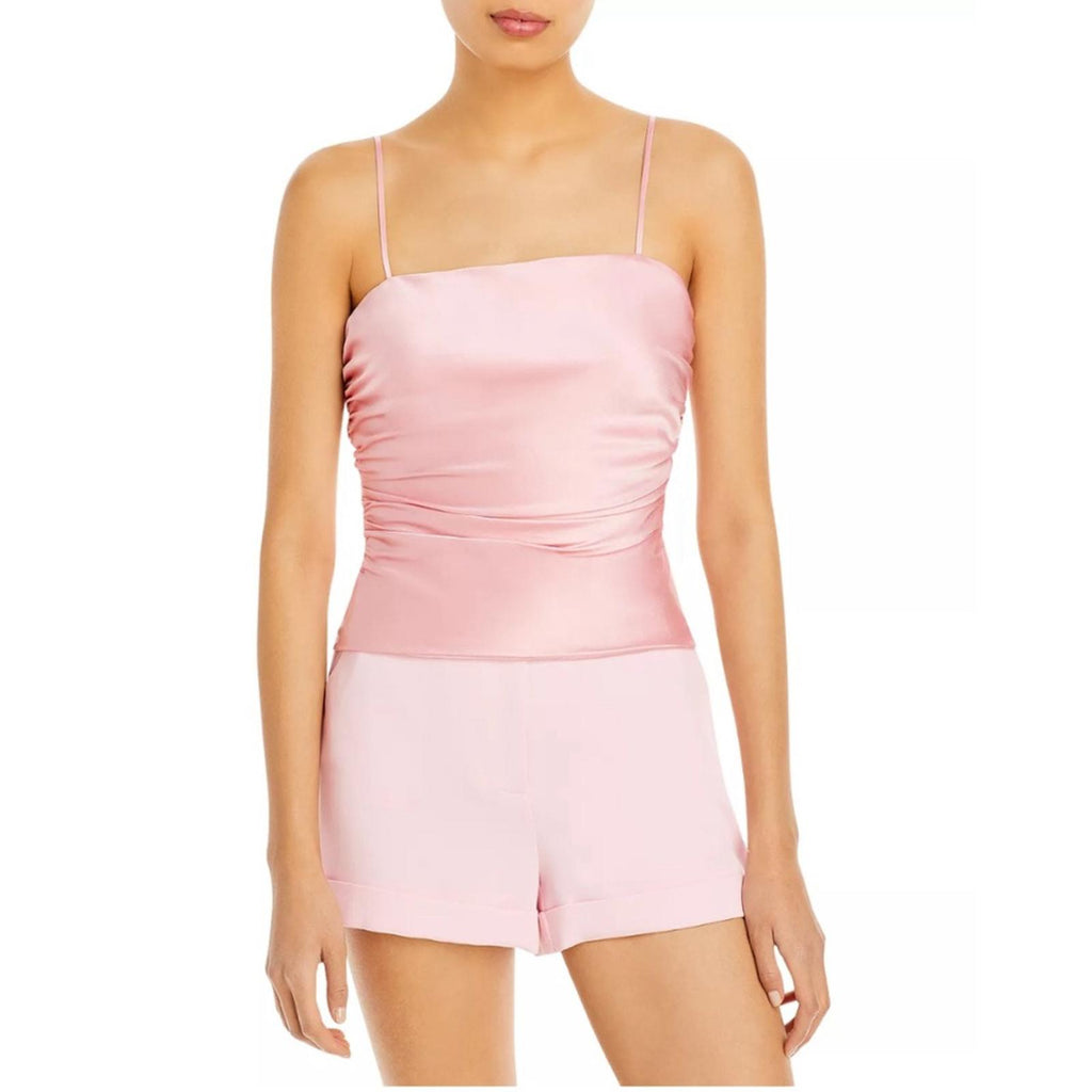 Cinq à Sept Jaylin Ruched Stretch Silk Camisole, Pink Quartz Size S New w/Tag