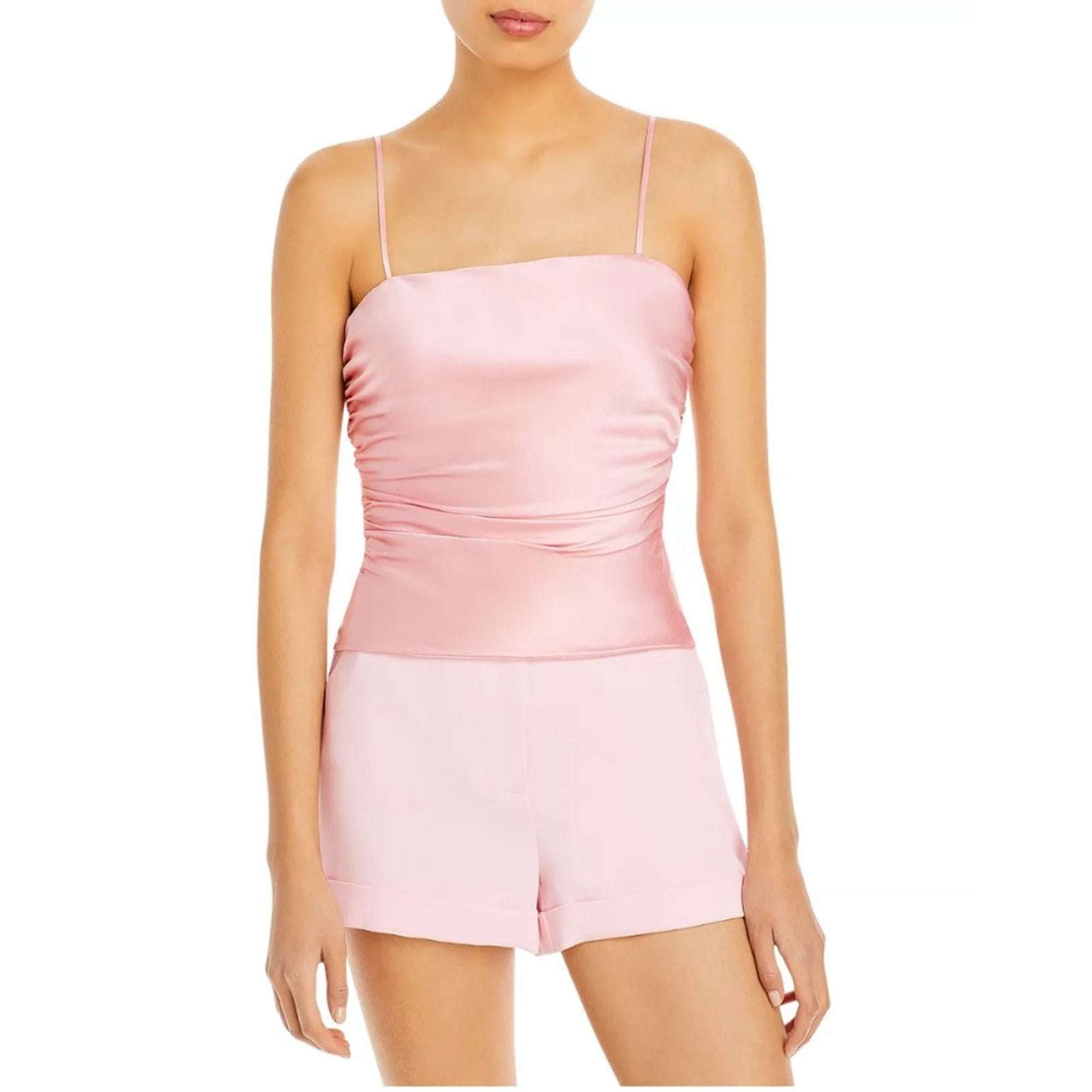 Cinq à Sept Jaylin Ruched Stretch Silk Camisole, Pink Quartz Size S New w/Tag