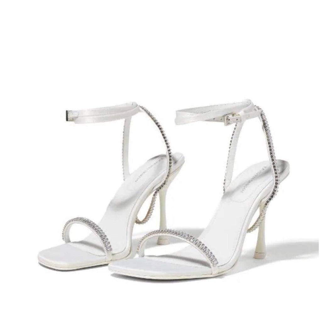 Jonathan Simkhai Luxon Crystal Harness Sandals White, Size EU41, NEW+DustBag