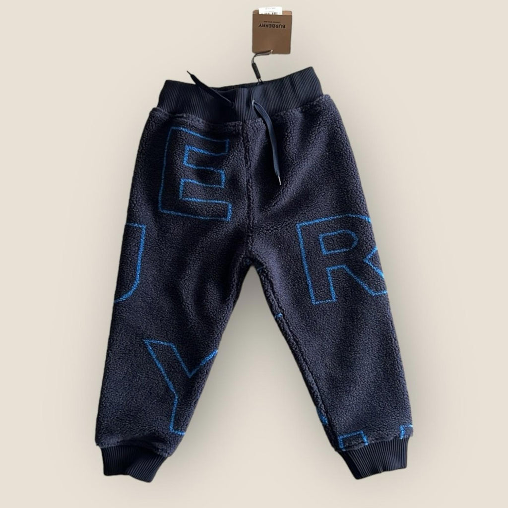 Burberry Edgar Scattered Logo-Print Joggers, Navy Black, Boy's Size 6Y New w/Tag
