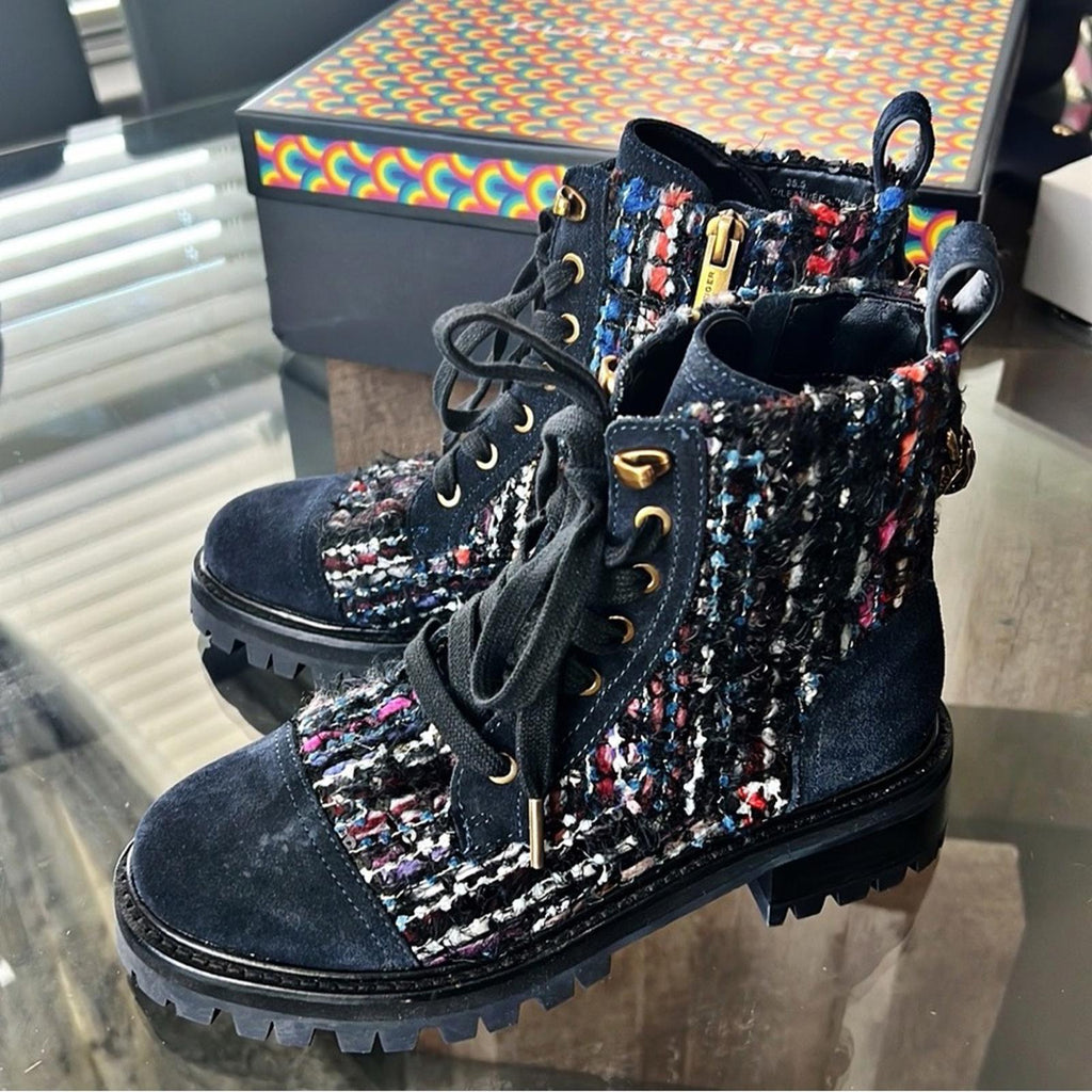 Kurt Geiger London Kensington Lace-Up Combat Boots, Size 35.5 New in Box