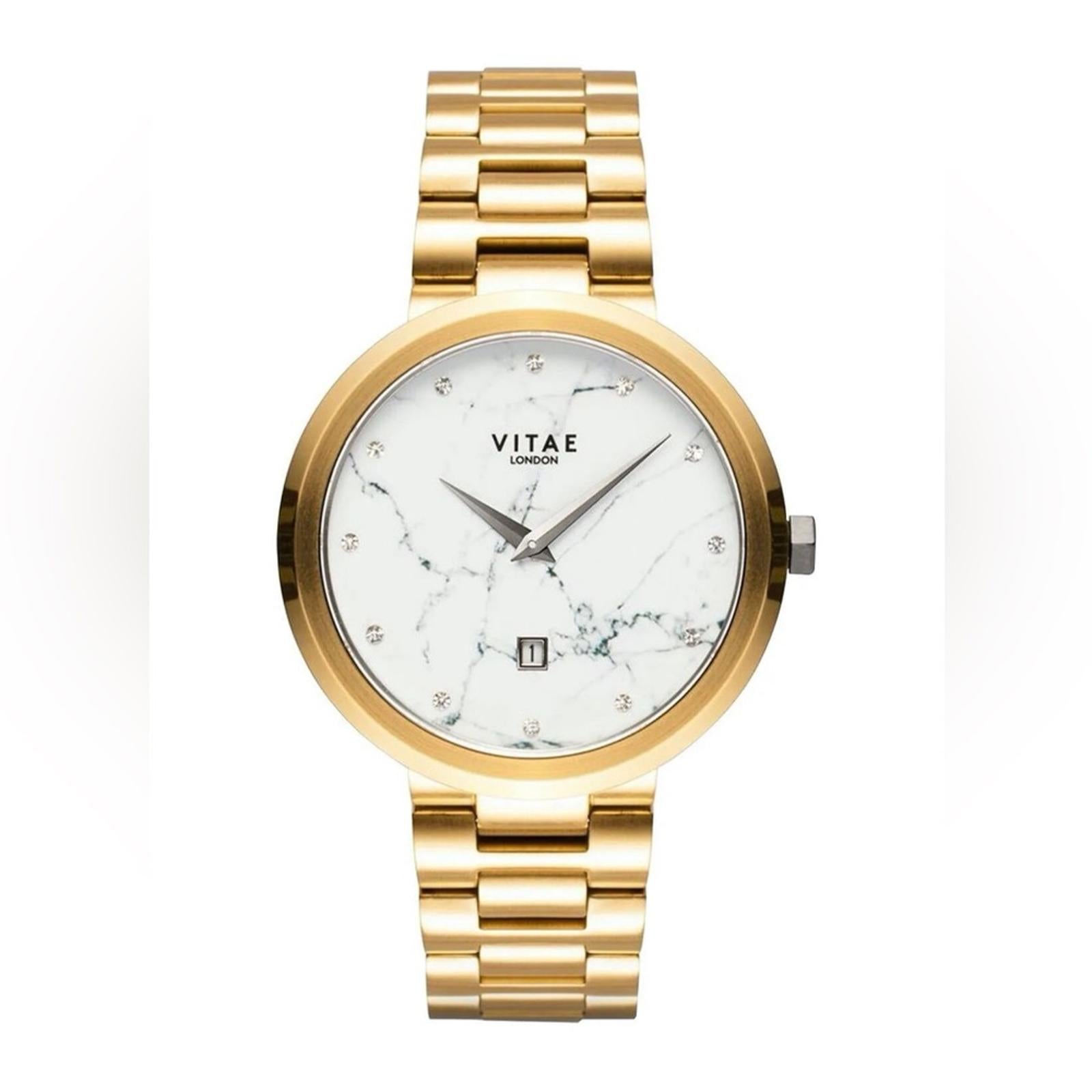 Vitae London Elmington Gold-Tone Stainless Steel Bracelet Watch 36mm NWT $259