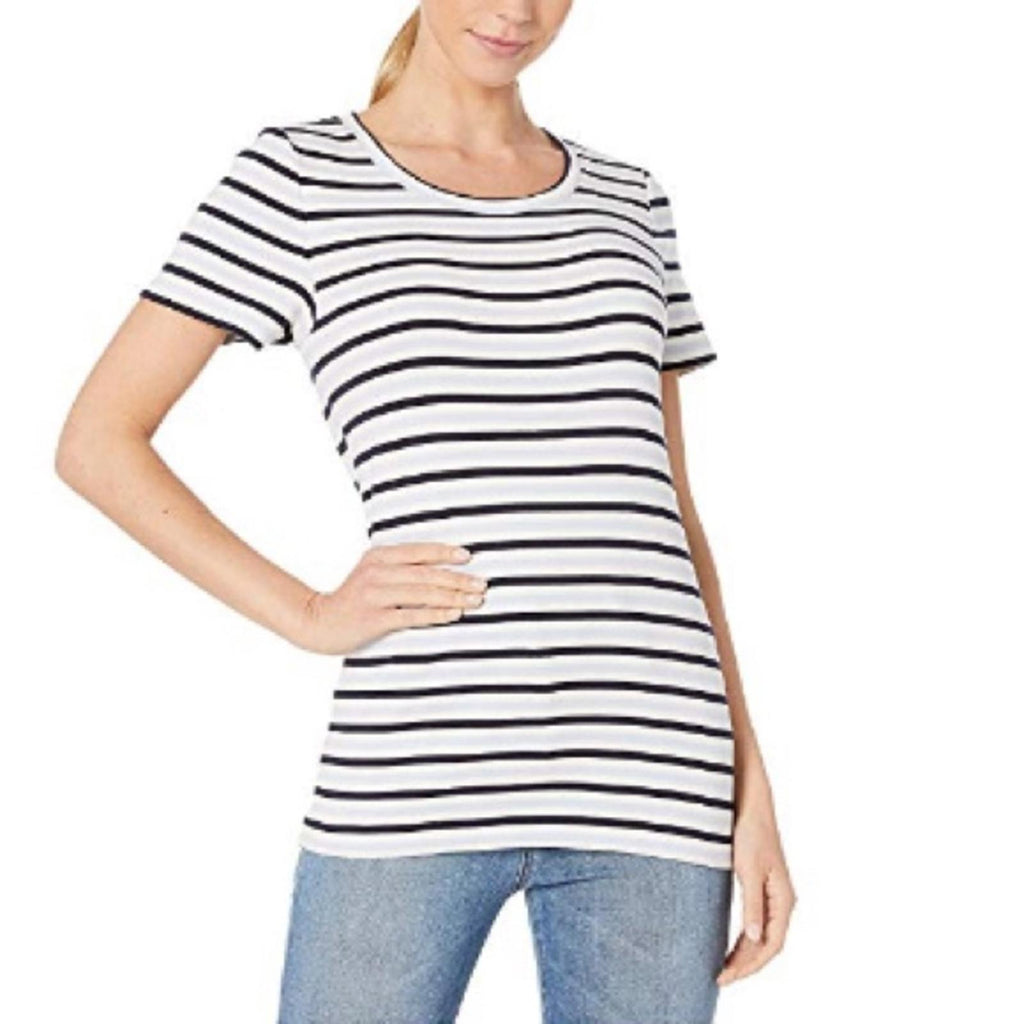 J.Crew Perfect Fit 1X1 Ribbed Stripe T-Shirt, Size L