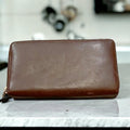 HOBO Double Zip-Around Wallet in Brown
