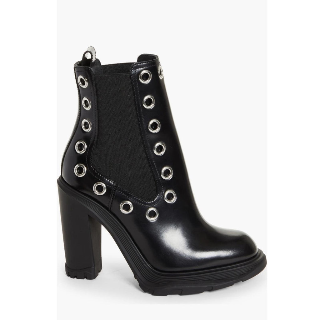 Alexander McQueen Tread Grommet Embellished Boots, Size 41 New +DustBag $1290