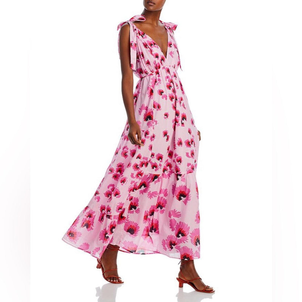 Banjanan Cosmos Maxi Dress, Floral Mix Cotton Voile New w/Tag
