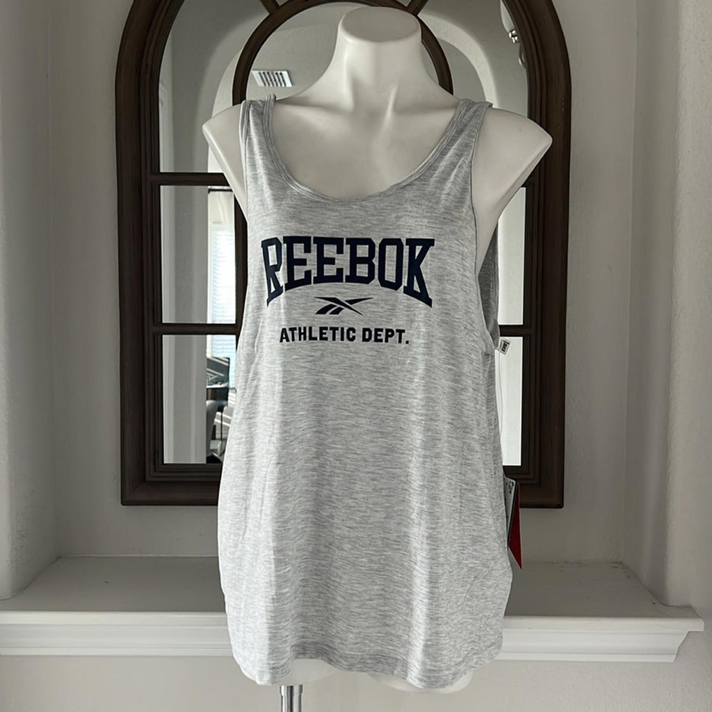 Reebok Performance Plus Workout Ready Supremium Tank Top, Size 1X Lt Grey NWT