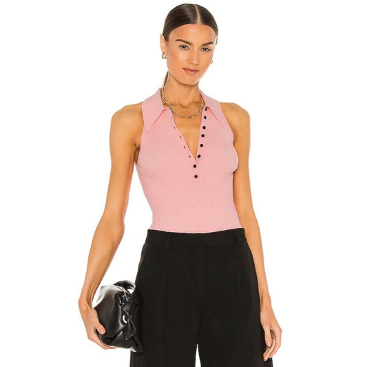 A.L.C. Asher Ribbed Top in Pink Sand, Size L New w/Tag Retail $295
