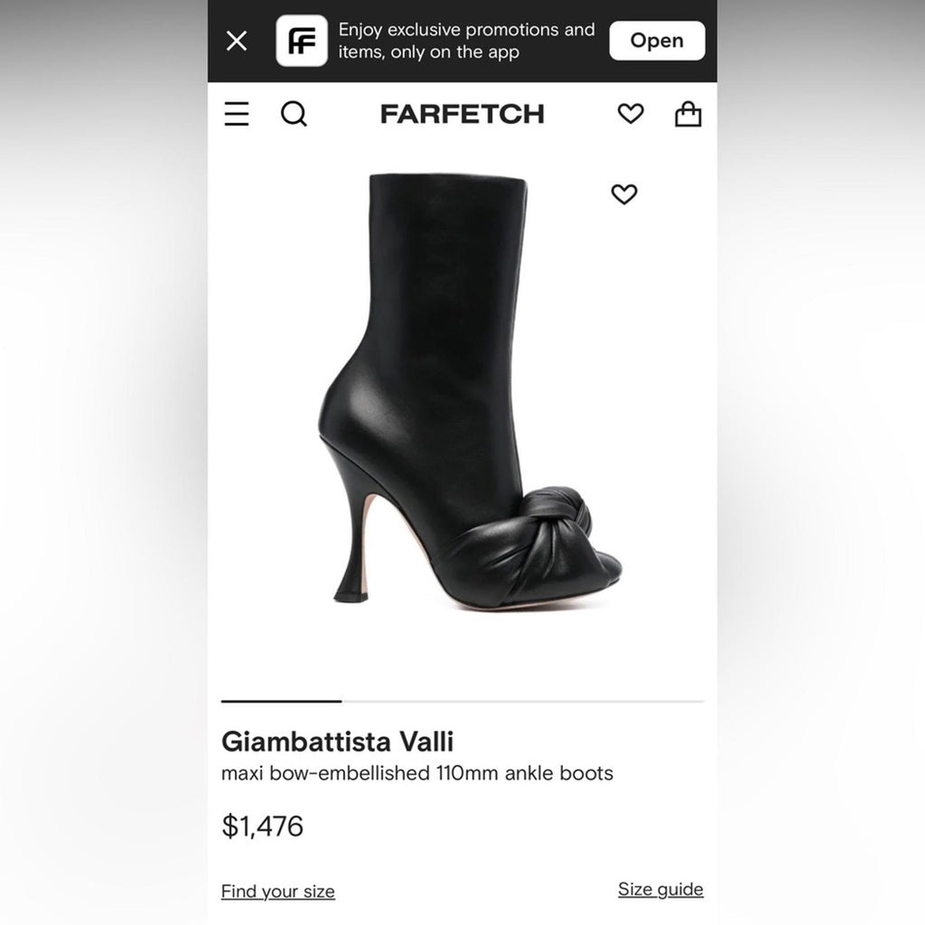 Giambattista Valli Max Bow-Embellished Ankle Boots New in Box w/Dust Bag