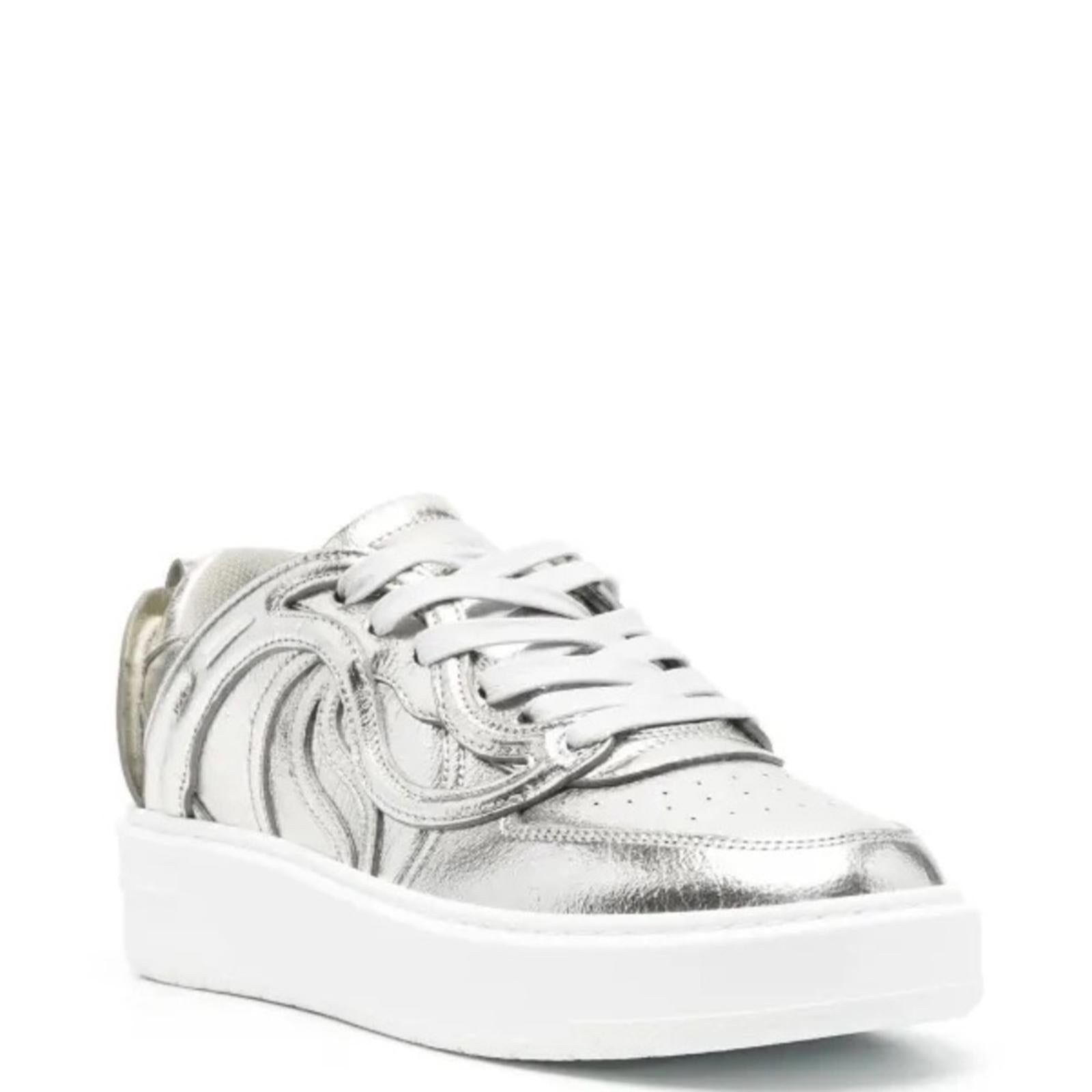 Stella McCartney S-Wave Lace Up Sneakers, Metallic Size 35 NEW w/Dust Bag $830
