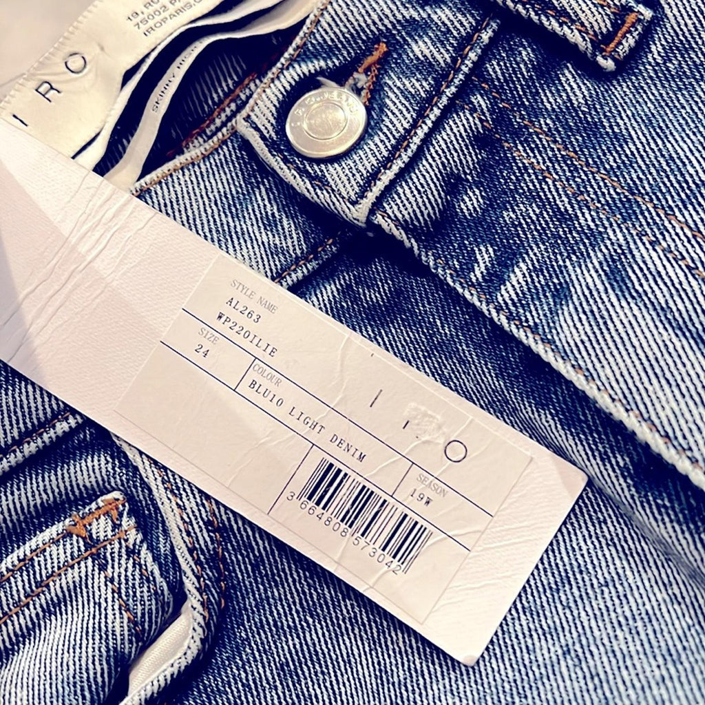 IRO Oilie High-Rise Skinny Jeans in Light Denim Acid Wash Size 24 New w/Tag $380