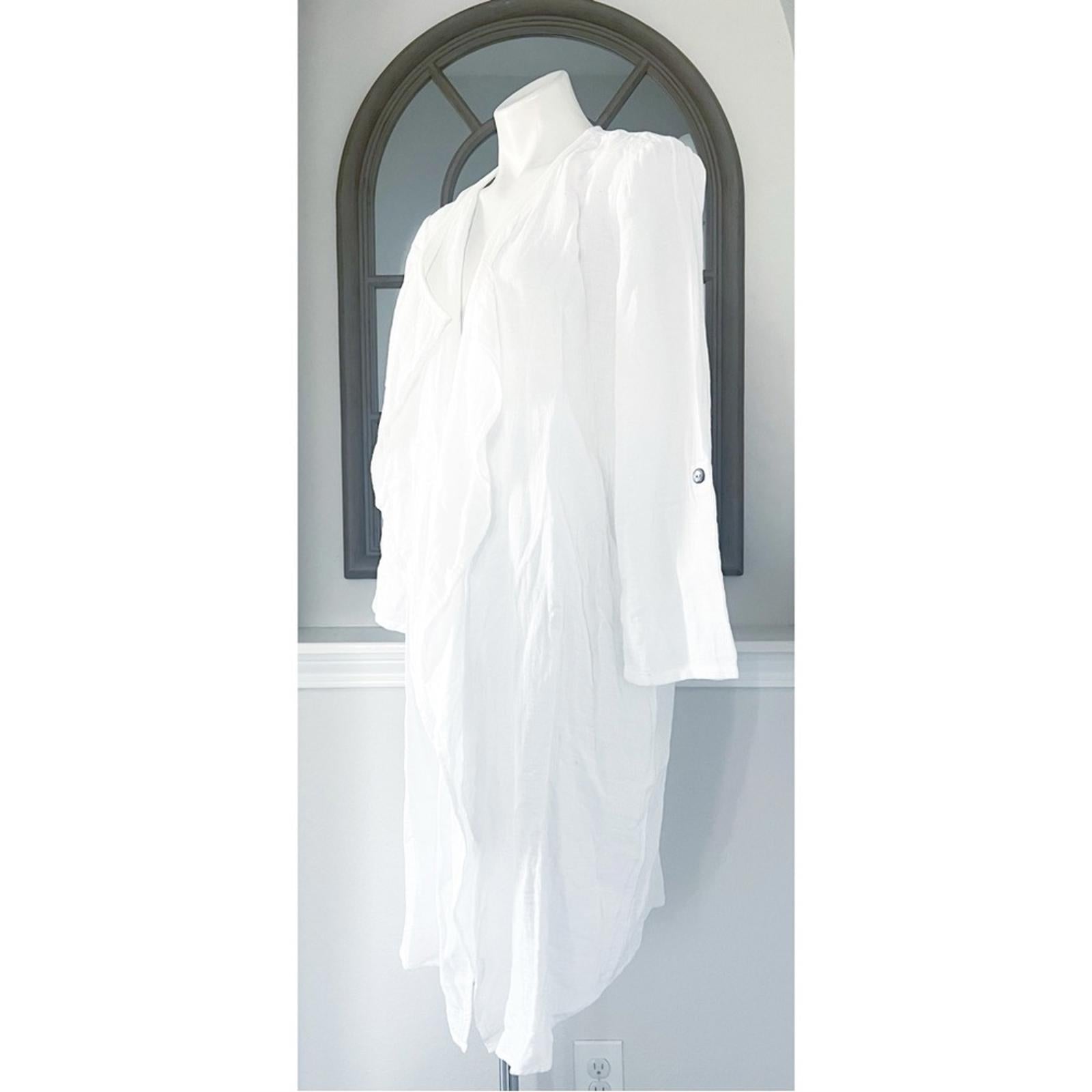 Nic+Zoe Double Gauze Open Front Sweater in White, Size S New w/Tag Retail $158