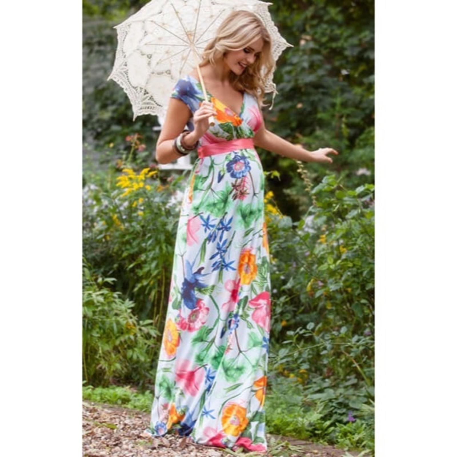 Tiffany Rose Alana Jersey Maxi Maternity Dress in Hawaiian Breeze Size 2(US 6-8)