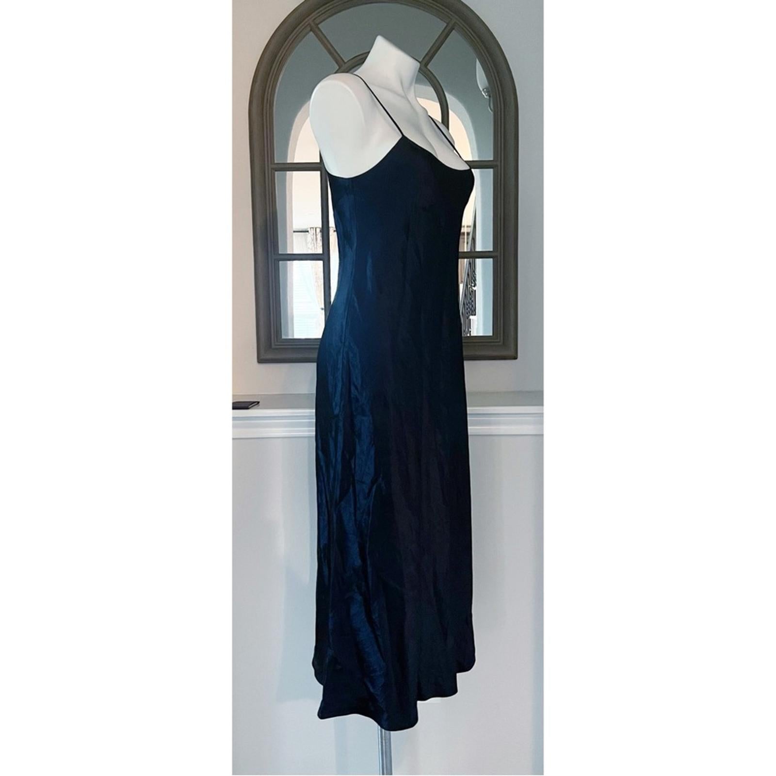 VINCE Satin Slip Dress in Coastal Blue, Size M New w/Tag Retail $325