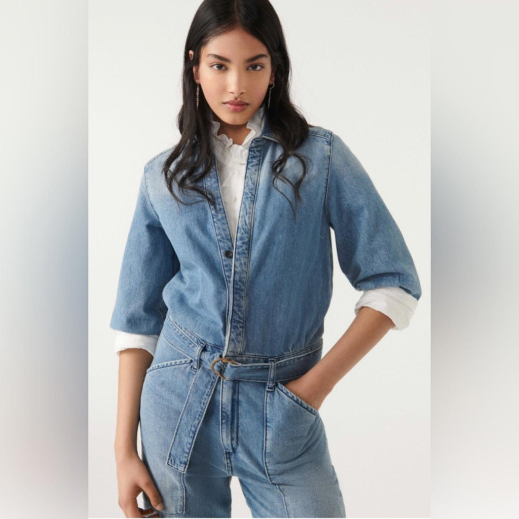 Ba&sh Combinaison Frida Denim Jumpsuit in Blue, Size L New w/Tag