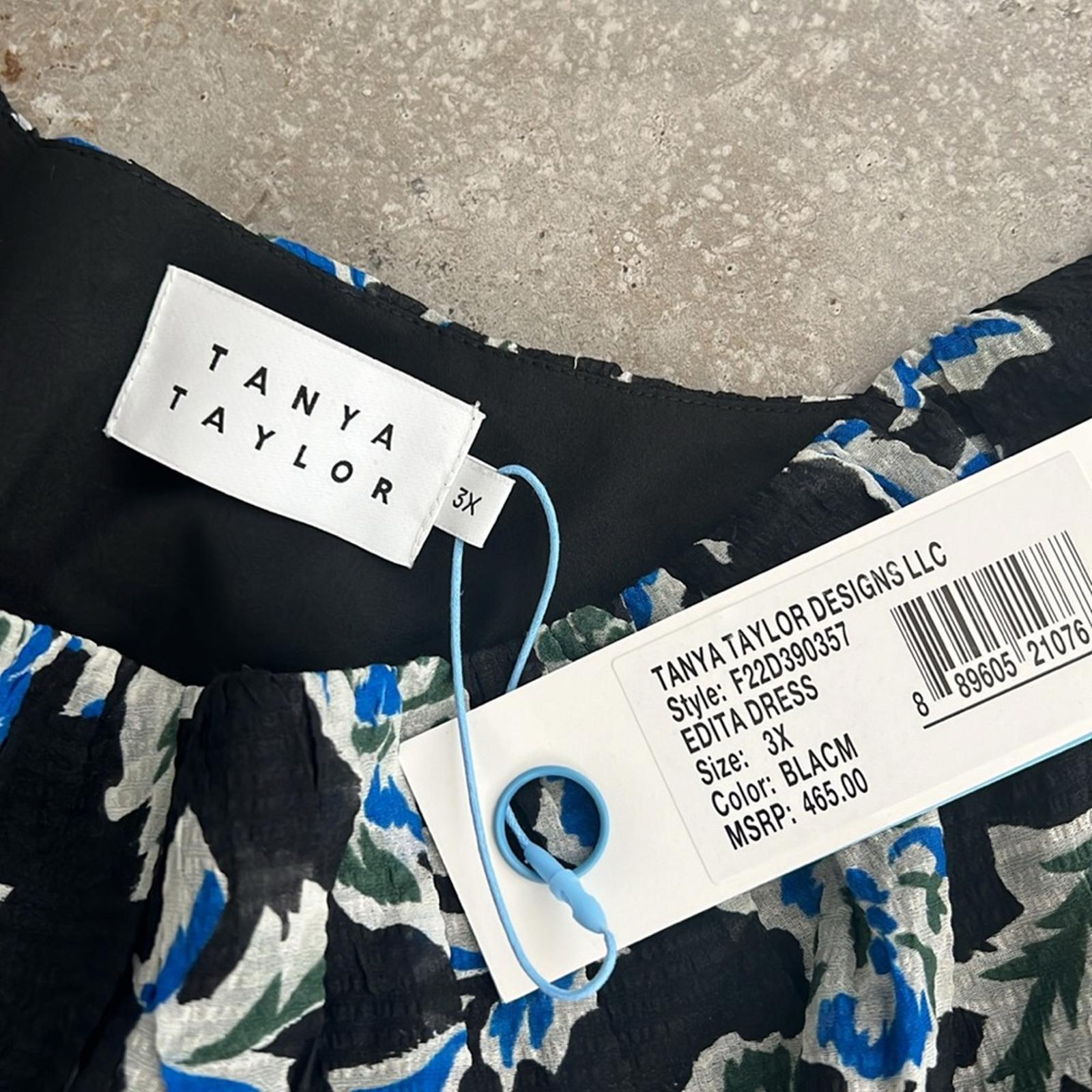 Tanya Taylor Edita Floral Silk Blend Fit & Flare Dress, Size 3X (22-24) NWT $465