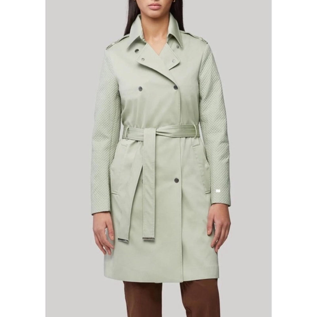 SOIA+KYO "Kya" Trench Coat w/Quilted Sleeves XL New w/Tag + Hanger Retail $445