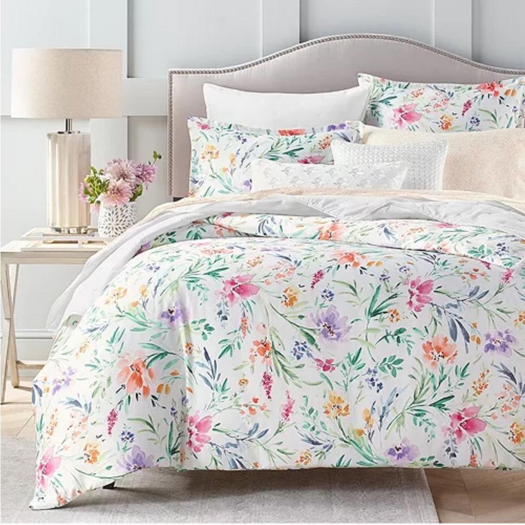 Sky Pastel Perennials Duvet Cover Set, Twin New in Box Retail $230