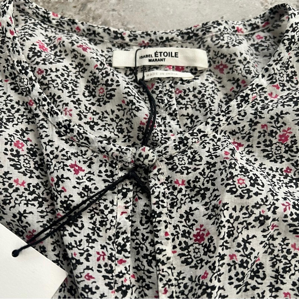 Étoile Isabel Marant Marili Ruched Blouson-Sleeve Dress, Size US4|FR34 New w/Tag