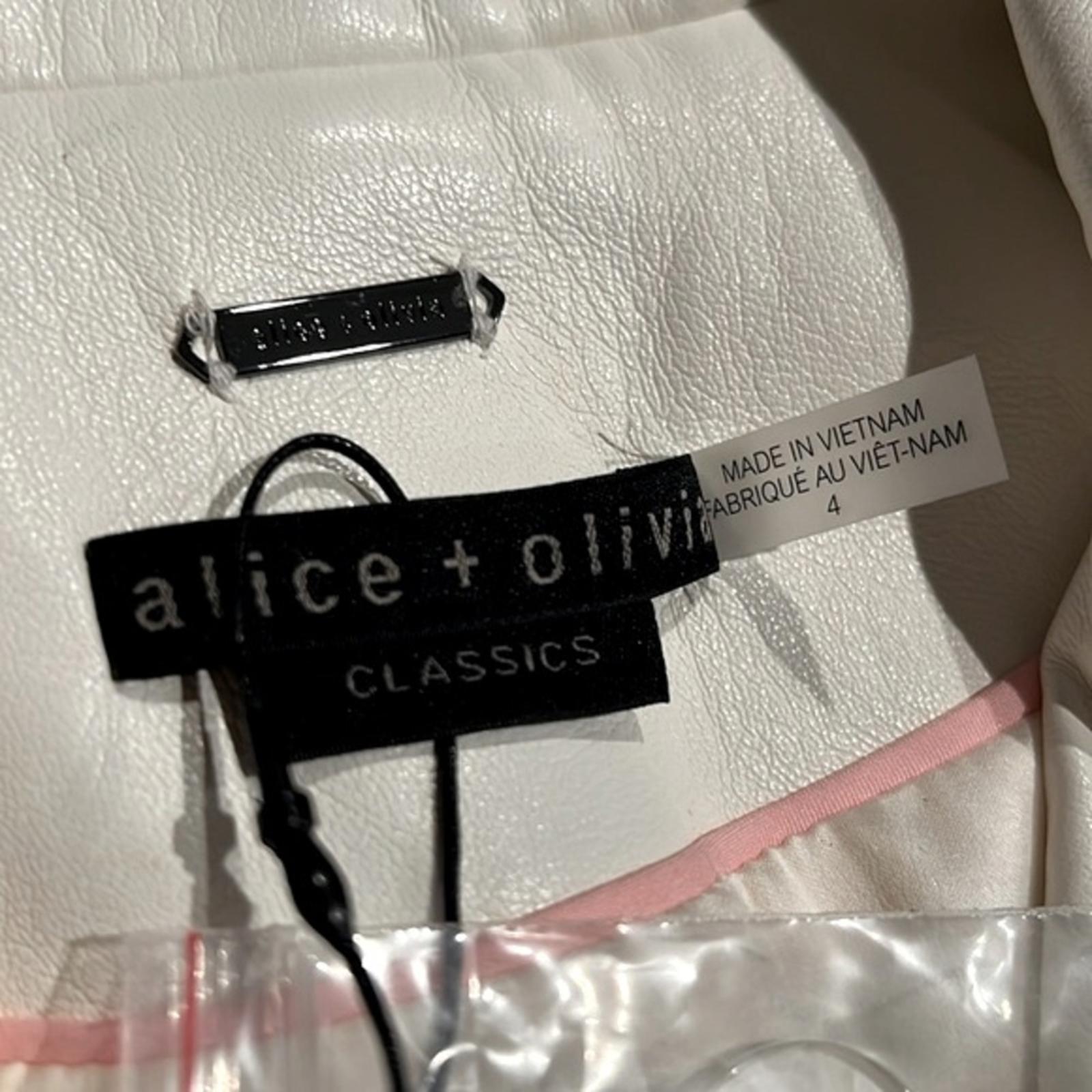 Alice+Olivia Warm One-Button Faux Leather Blazer, Size 4 New w/Tag $495 SOLD OUT