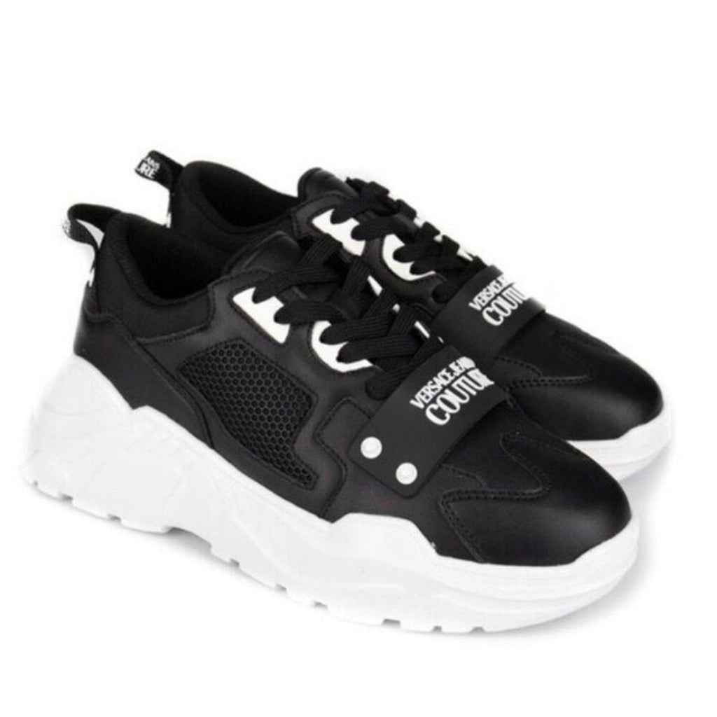 Versace Low-Top Chunky Sneakers in Black & White, Size 42, NEW in Box w/Dust Bag