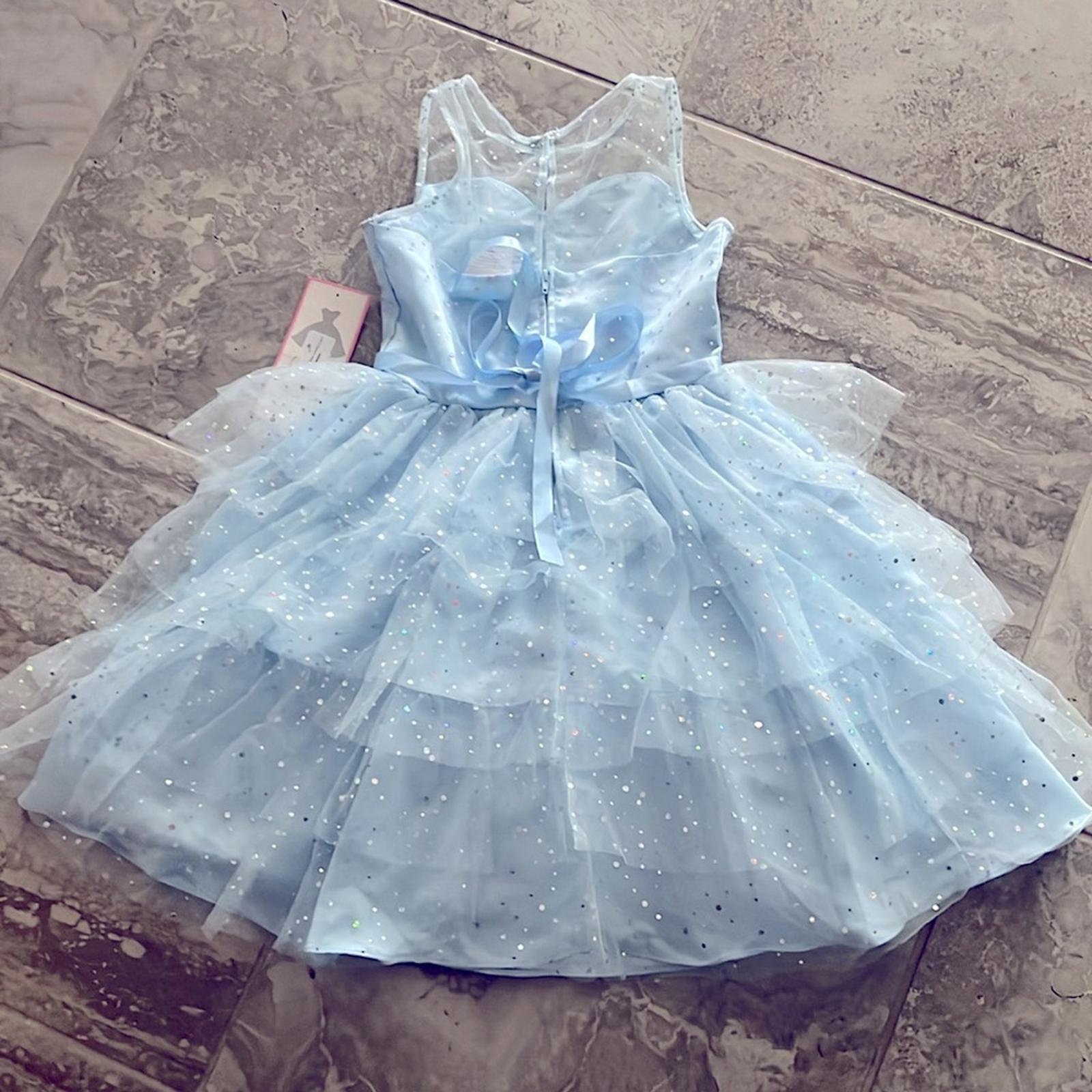 Rare Editions Sweetheart Bodice to Tiered Skirt Dress in Blue Size 10 New w/Tag