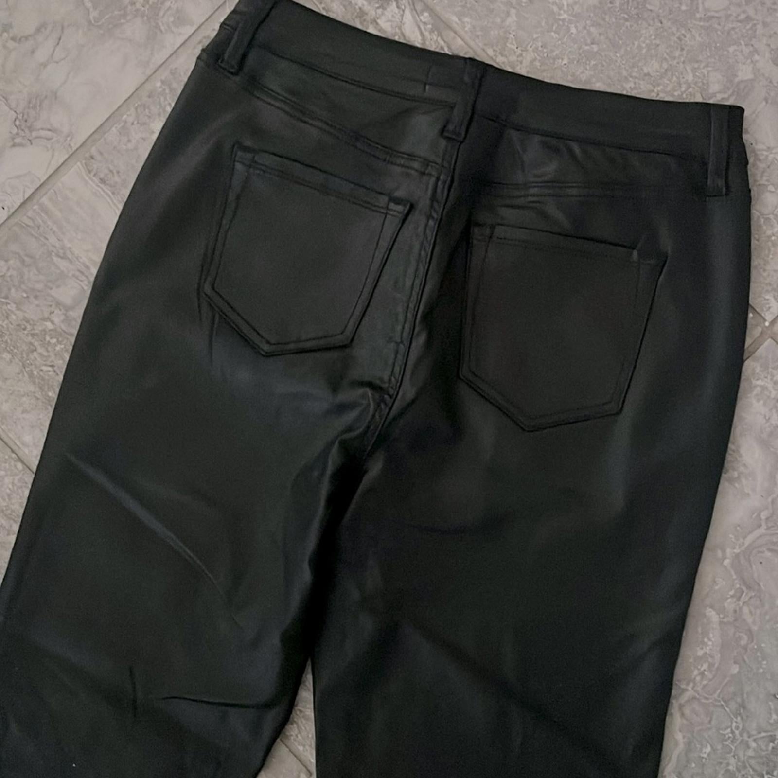 Anthropologie’s Sanctuary Birdy Twill Coated Flare Pants in Black, Size 32 NWT