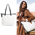 NWT Walter Baker Carly Bag, Canvas Vegan Leather Tote, New w/Tag Retail $198