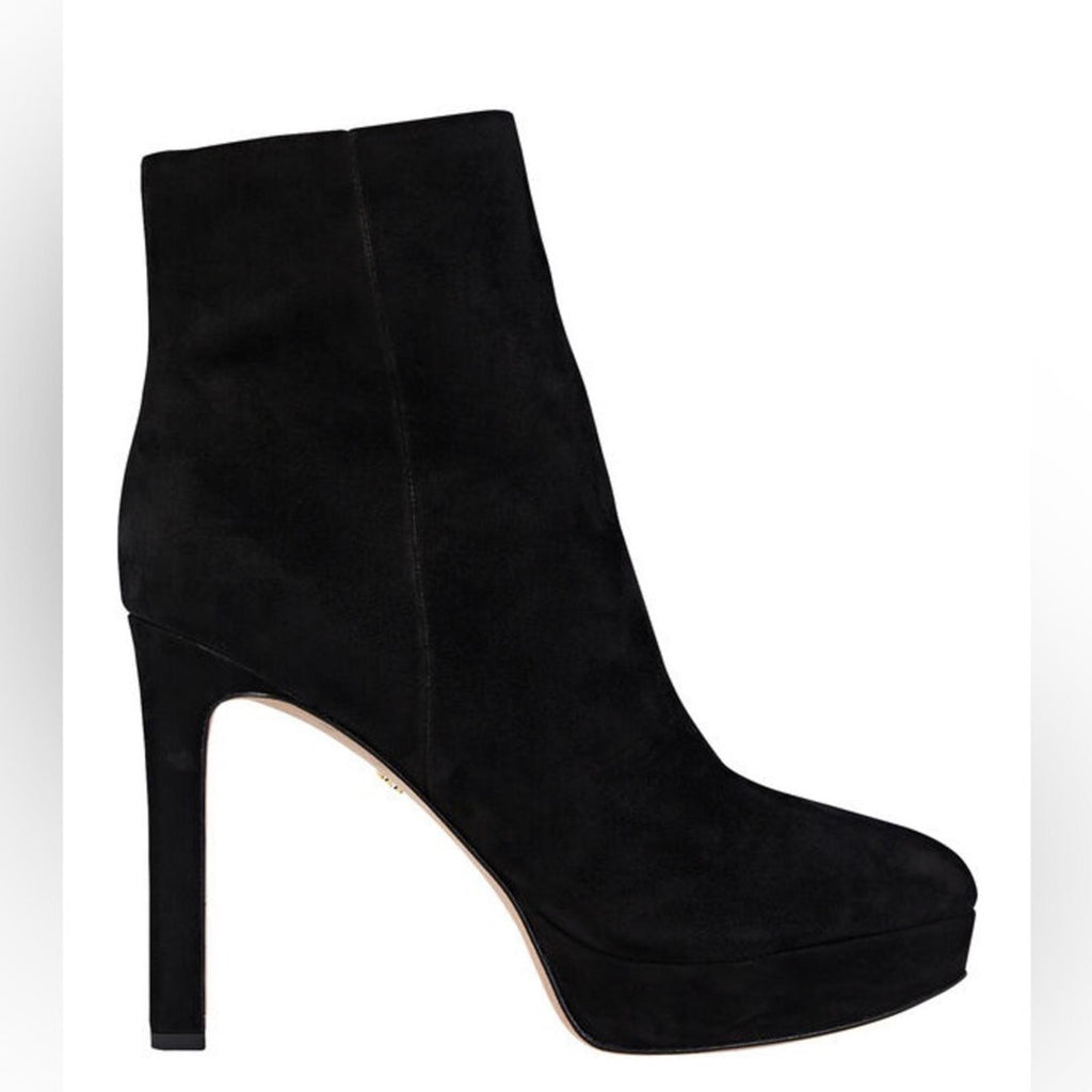 Veronica Beard Dali Suede Platform Ankle Boots, Black Size 8 New in Box $550