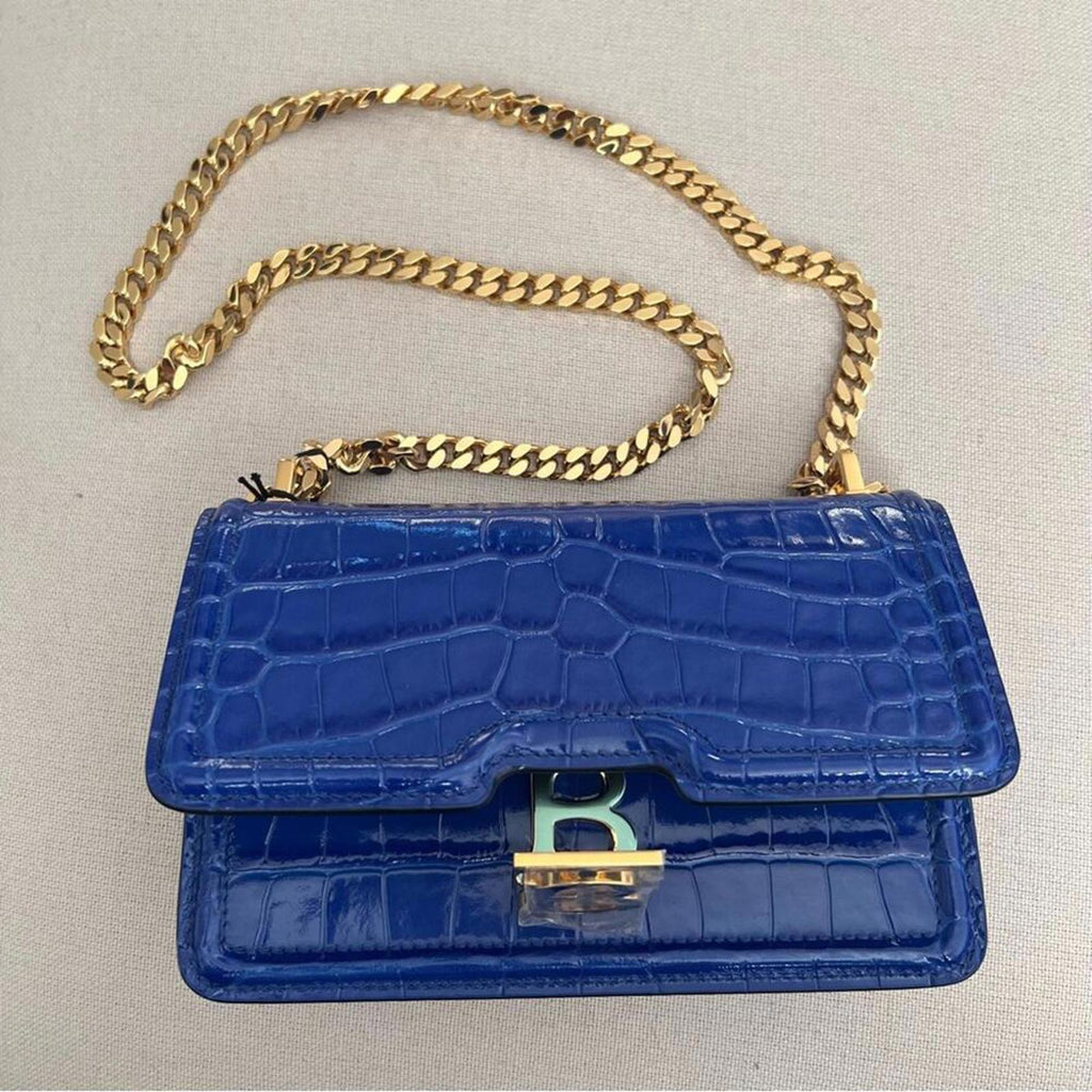 NEW Knight Crocodile-Effect Leather Mini TB Bag w/Chain Strap, +Dust Bag $2,490
